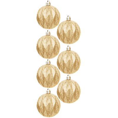 40. Dekorative Kunststoffkugeln, 6 cm, Set mit 35 Stück, Gold
