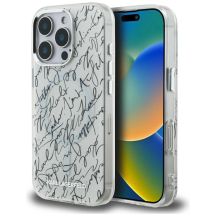 Karl Lagerfeld IML Karl Script Pattern MagSafe Case für iPhone 16 Pro Max – Weiß