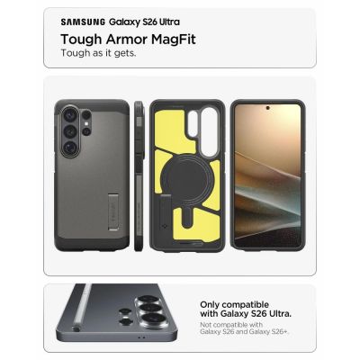 8. Spigen Tough Armor Mag MagSafe Hülle für Samsung Galaxy S26 Ultra - Grau