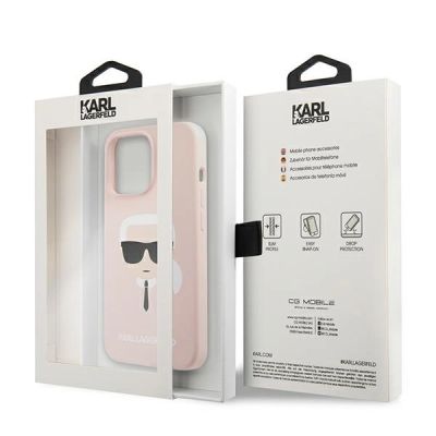 8. Karl Lagerfeld Silikon Karl`s Head Case für iPhone 13 Pro Max 6,7" - Hellrosa