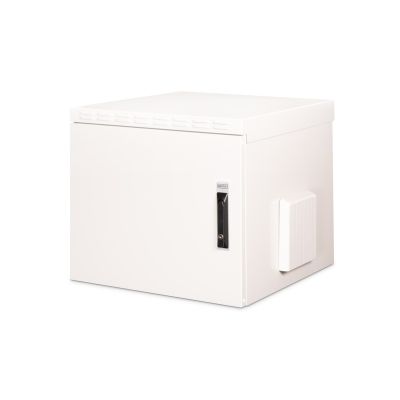 11. Digitus 19" 9U 600x600 Wand-Netzwerkschrank, Volltür, grau, ungeteilt, montiert, IP55, 100 kg