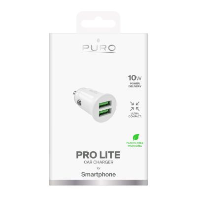 2. Puro Pro Lite Auto Ladegerät 2x USB-A 10W - Weiß