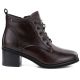 7. Damen-Ankle-Boots aus Leder mit Schnürung, Schokoladenbraun, Vinceza EN27-133107