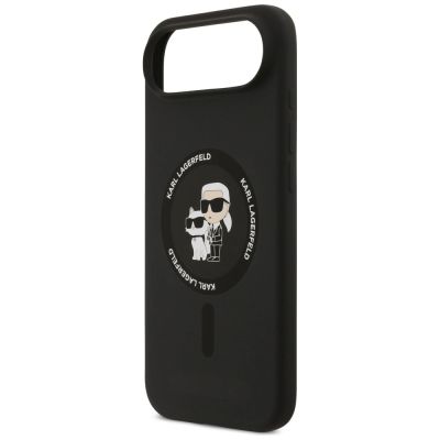 6. Karl Lagerfeld Silikon Karl&Choupette Ring MagSafe Hülle für iPhone 17 Air - Schwarz