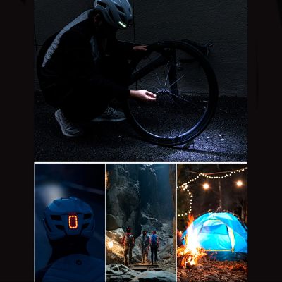 10. Rockbros ZK-077 Fahrradhelm mit integrierter multidirektionaler Beleuchtung, Größe 57–61 cm – Weiß