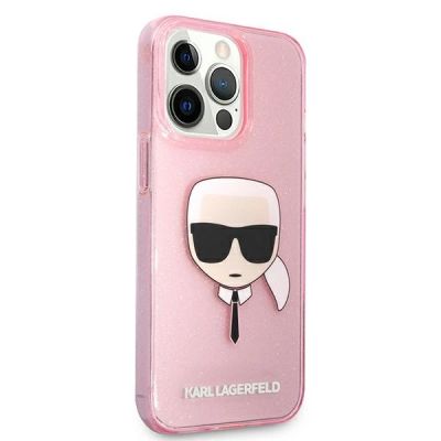 4. Karl Lagerfeld Glitzer Karl's Head Case für iPhone 13 Pro Max - Pink