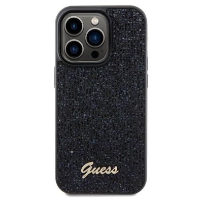 3. Guess Disco Metal Script Hülle für iPhone 14 Pro Max – Schwarz