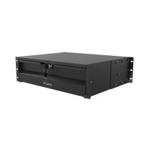 LANBERG Schublade für 19"-Schränke 3U 360MM Schwarz (3U/483X360MM Tragfähigkeit bis zu 90kg, 4-Punkt-Befestigung)