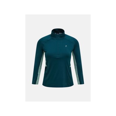 PEAK PERFORMANCE W Core Half Zip Baselayer-T-Shirt für Damen, grün