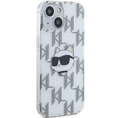 4. Karl Lagerfeld IML Choupette Head & Monogram Hülle für iPhone 15 / 14 / 13 – transparent