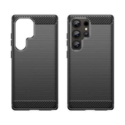 3. Carbon Case Silikonhülle für Samsung Galaxy S25 Ultra - Schwarz