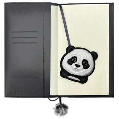 4. Nimmy Big Eyed Pet 2.0 Panda 2-in-1 Notizbuch + Stift-Set, Schwarz