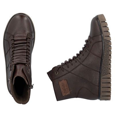 5. Braune Plateau-Ankle-Boots aus Leder für Damen von Rieker, Modell Y3421-26