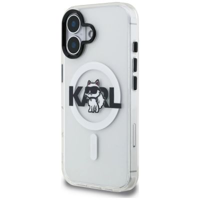 2. Karl Lagerfeld IML Choupette Sketch Logo MagSafe iPhone 16 Hülle - Transparent