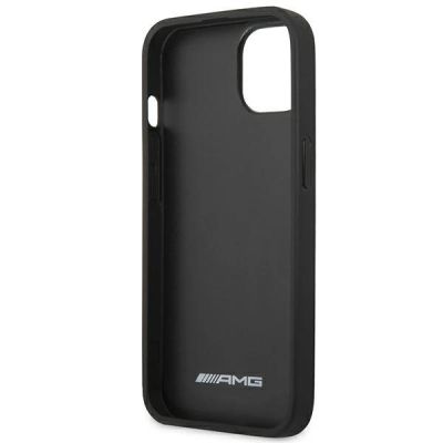 7. AMG AMHCP14SDOLBK iPhone 14 6.1 "schwarz / schwarz Hardcase Leder Hot Stamped