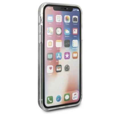 8. Karl Lagerfeld iPhone X Hülle mit flüssigem Glitzer – Pink