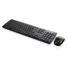 Lenovo 100 Wireless Combo Tastatur & Maus Set GX30L66303 (USB 2.0; (EN); schwarz; optisch; 1000 DPI)