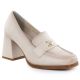 Beige Damen-Mokassins mit Absatz, Potocki SZ12783