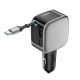 Cuktech CC903P 100W Kfz-Ladegerät mit Display und 70 cm langem, einziehbarem USB-C-Kabel – Grau