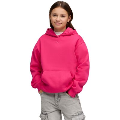 Puma ESS Hoodie mit zentriertem Katzenlogo für Kinder, Fuchsia, 692973, Größe 59
