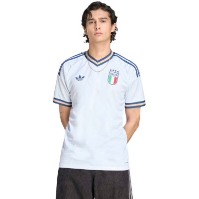 adidas Italien Auswärtstrikot Nr. 26 für Herren, weiß und blau, KC8704