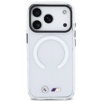 3. BMW M IML Stoßfeste MagSafe-Hülle mit Metalllogos für iPhone 17 Pro – Transparent