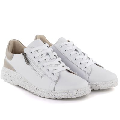 4. Damen-Lederschuhe mit Reißverschluss, weiß, Potocki JE19402
