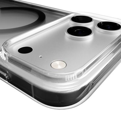 5. Puro Lite Mag TPU+PC Hülle kompatibel mit MagSafe für iPhone 17 Pro Max - Transparent mit grauem Ring