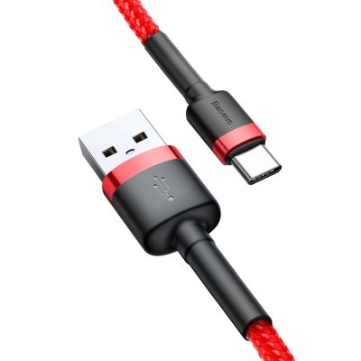 7. Baseus Cafule USB-A / USB-C QC 3.0 3A Kabel 1 m - Rot