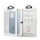 8. Guess Saffiano 4G Small Metal Logo Hülle für iPhone 13 Pro Max – Blau