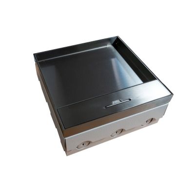 Bodendose 12M – 12-Modul-Bodendose zur Montage von Steckdosen der Norm 22,5 x 45 mm (45 x 45 mm), Winkelmontage