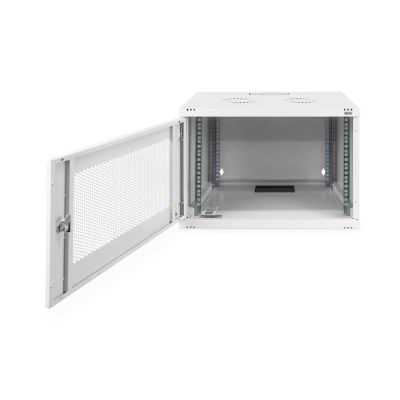 9. Digitus 19" 7HE Wand-Netzwerkschrank 540x400 mm, perforierte Tür, grau, ungeteilt, unmontiert, 60 kg