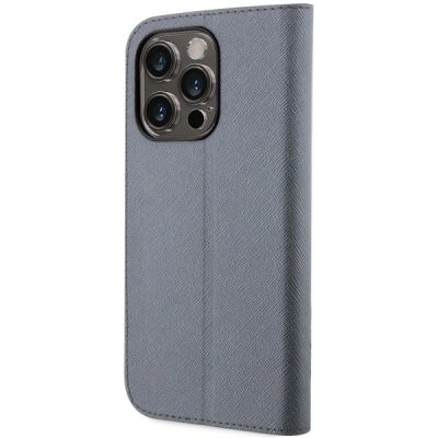 2. Karl Lagerfeld KLBKP14XSANKCPG iPhone 14 Pro Max 6,7" Bücherregal Silber/Silber Saffiano Karl & Choupette