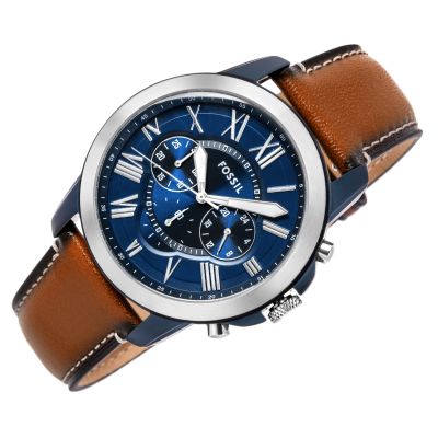2. FOSSIL Grant Herrenuhr aus Leder FS5151 + Box