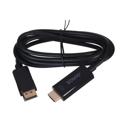 SAVIO CL-56 Kabel (DisplayPort M - HDMI Typ A; 1,5 m; schwarz)