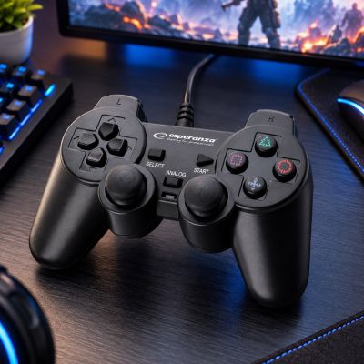 10. Esperanza EG106 Gamepad (PC, PS2, PS3; schwarz)