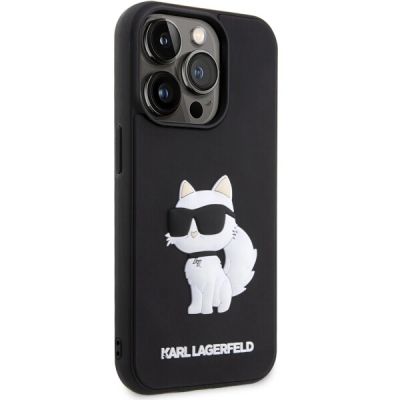 4. Karl Lagerfeld KLHCP14L3DRKHNK iPhone 14 Pro 6.1" schwarz/schwarz Hardcase Rubber Choupette 3D