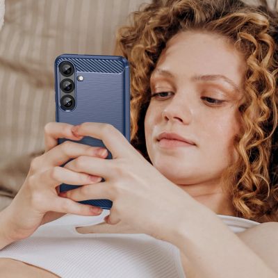 6. Carbon Case Silikonhülle für Samsung Galaxy S25+ - blau