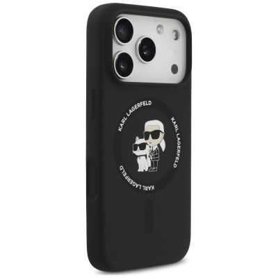 4. Karl Lagerfeld Silicone Karl&Choupette Ring MagSafe Hülle für iPhone 18 Pro Max / 17 Pro Max – schwarz