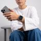 5. Tech-Protect Nylon-Sportarmband für Apple Watch 44/45/46/49 mm – Hellrosa