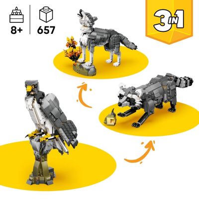 4. LEGO Creator 3-in-1 31393 – Waldtiere: Grauer Wolf