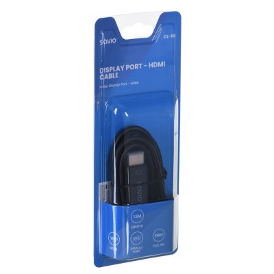 4. SAVIO CL-56 Kabel (DisplayPort M - HDMI Typ A; 1,5 m; schwarz)