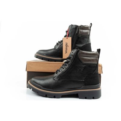 19. Wrangler Nevada Herren Schuhe Chelsea Boots elegant modisch Schnürer Schwarz