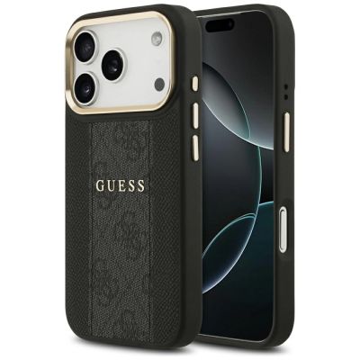 Guess 4G Stripe MagSafe Hülle für iPhone 17 Pro - Schwarz