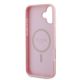 7. Guess Grained Gold Ring MagSafe-Hülle für iPhone 16 Plus – Rosa