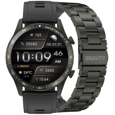 12. Smartwatch Gravity Schwarzes Armband und Band GT10-1