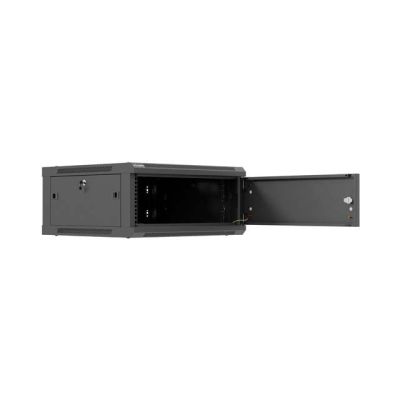 6. LANBERG Wandregalschrank 19" 4U 600X600 Schwarze Metalltür (Bausatz)