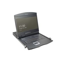 Digitus Modularkonsole mit 19-Zoll-TFT-Monitor (48,3 cm), 16-Port-Cat.-5-KVM-Switch und Touchpad, deutsche Tastatur