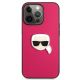 3. Karl Lagerfeld Leder Ikonik Karl's Head Metallhülle für iPhone 13 Pro / 13 6.1" - Rosa