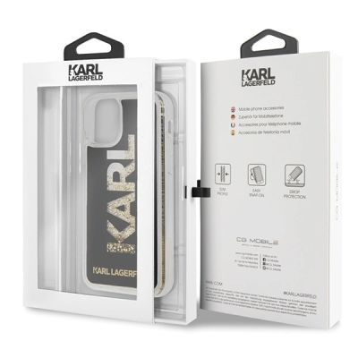 7. Karl Lagerfeld Karl Logo Glitzerhülle für iPhone 11 Pro - Schwarz